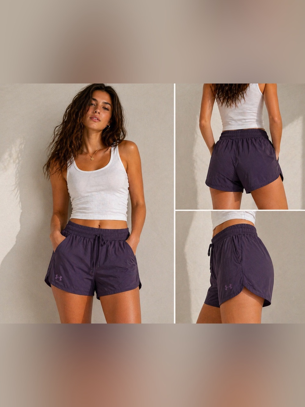 Under Armour Women's Athletic Running Shorts XS Purple Activewear